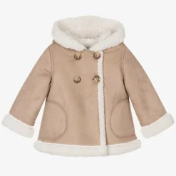 Mayoral Girls Beige Faux Suede Coat Best