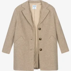 Mayoral Girls Beige Felted Coat Outlet