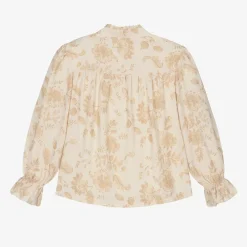 Le Chic Girls Beige Floral Crêpe Chiffon Blouse Clearance