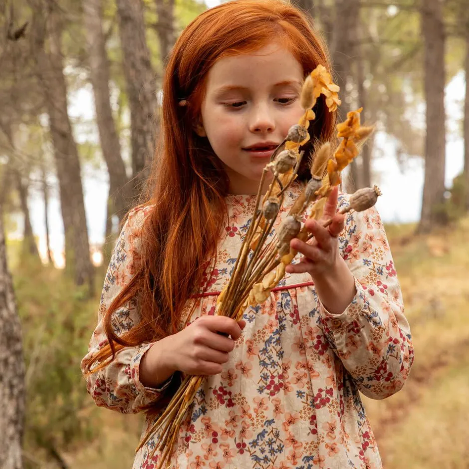 Tutto Piccolo Girls Beige Floral Dress Set Online