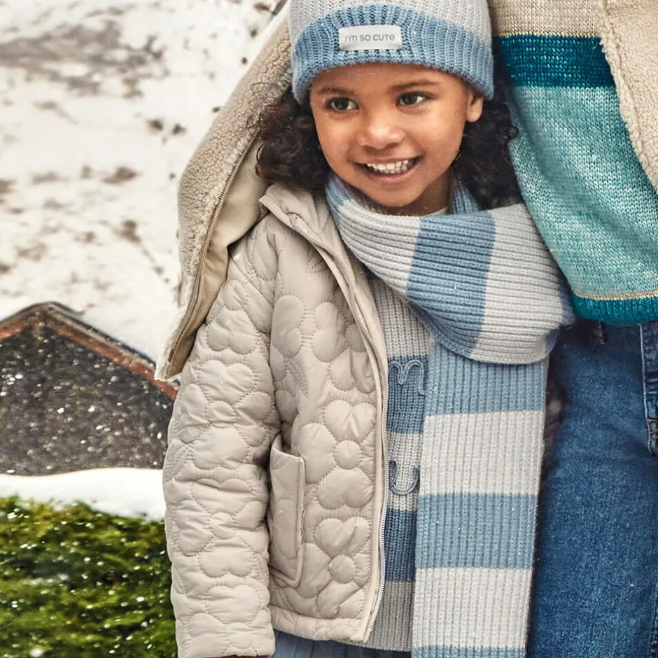 Mayoral Girls Beige Floral Quilted Jacket Discount