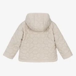 Mayoral Girls Beige Floral Quilted Jacket Discount