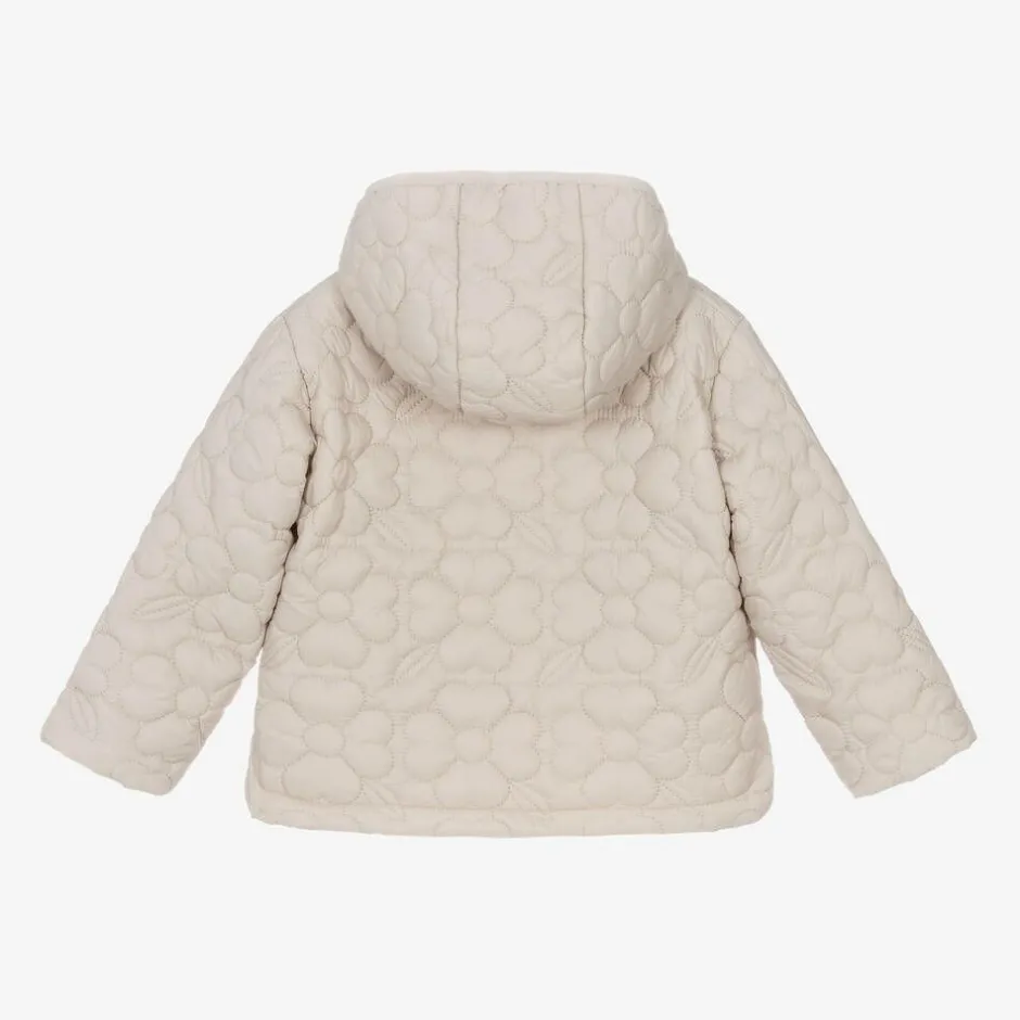 Mayoral Girls Beige Floral Quilted Jacket Discount