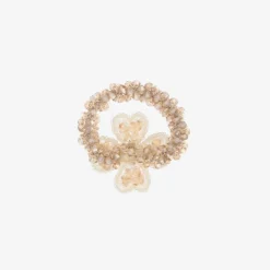 David Charles Girls Beige Flower Hair Elastic (4cm) Online