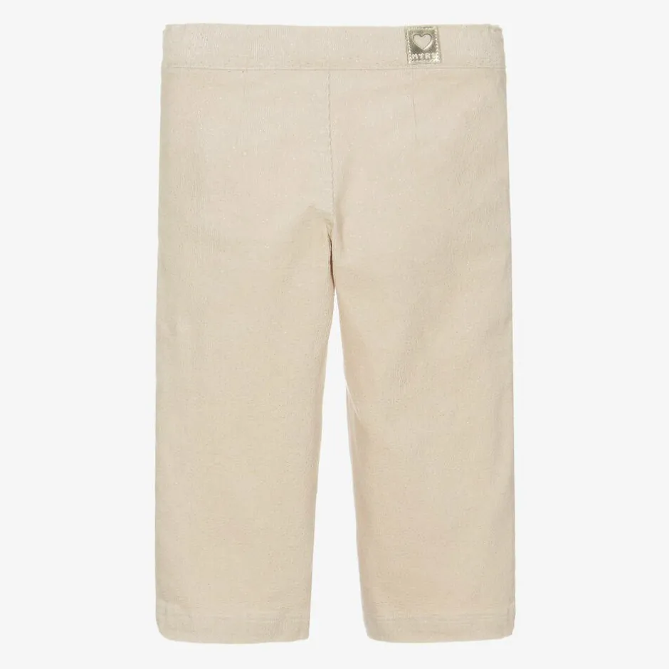 Mayoral Girls Beige Glittery Needlecord Trousers Hot