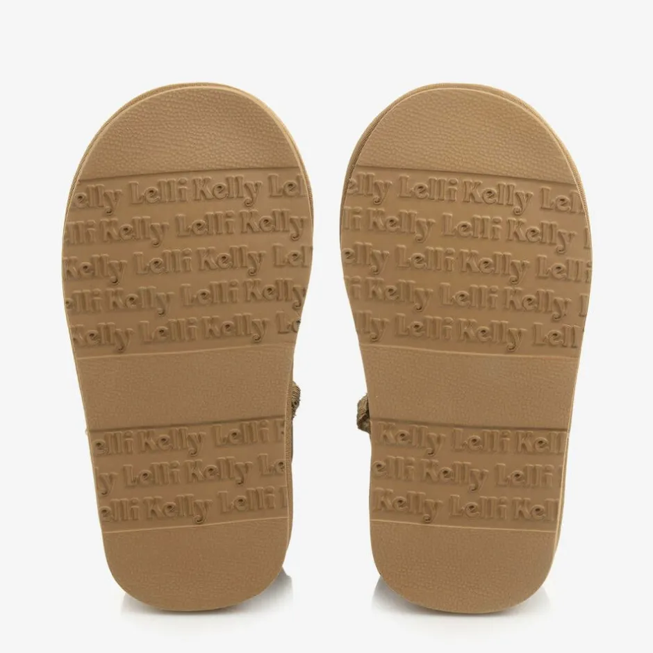 Lelli Kelly Girls Beige Heart & Diamanté Suede Boots Discount