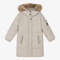 Töastie Girls Beige Hooded Parka Coat Outlet