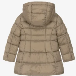 Mayoral Girls Beige Hooded Puffer Coat New
