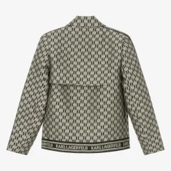 KARL LAGERFELD KIDS Girls Beige KL Monogram Jacket Hot