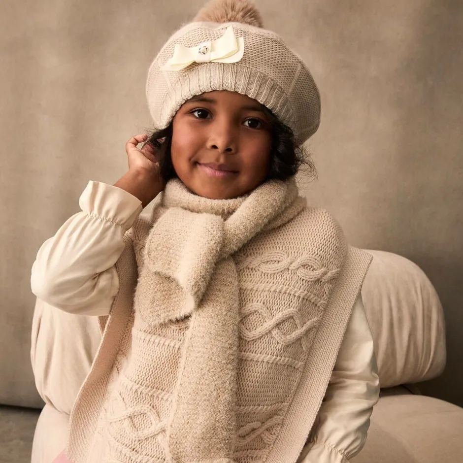 Jamiks Girls Beige Knitted Scarf (132cm) Discount