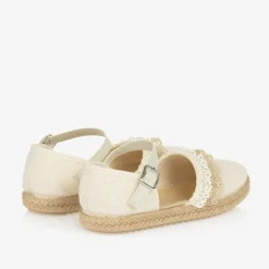 Pisamonas Girls Beige Lacey Espadrilles Best