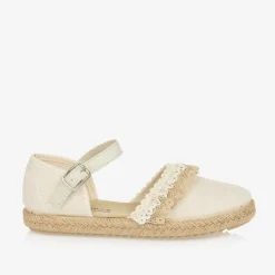 Pisamonas Girls Beige Lacey Espadrilles Best