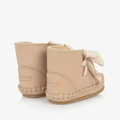 Donsje Girls Beige Leather Pre Walkers LightRust Discount