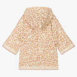 Zimmermann Girls Beige Leopard Print Cotton Beach Kaftan LemonLeopard Clearance