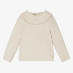 Petit Bateau Girls Beige Organic Cotton Top Outlet