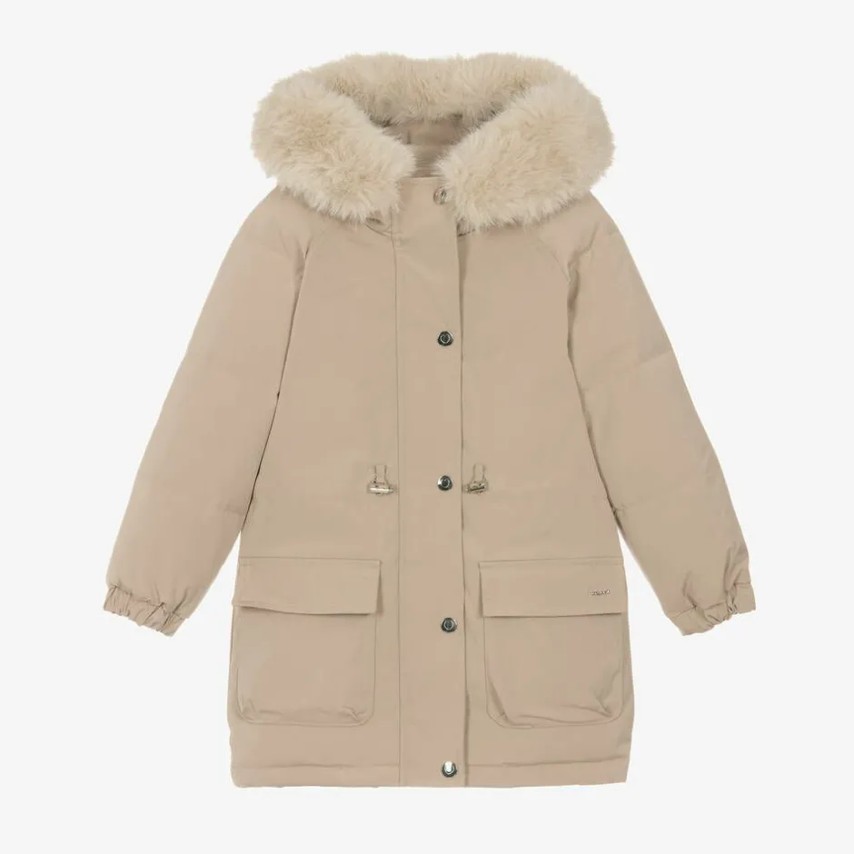 Mayoral Girls Beige Padded Coat Hot