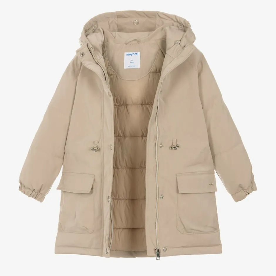 Mayoral Girls Beige Padded Coat Hot