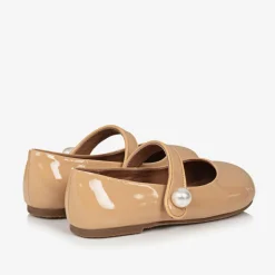 Age of Innocence Girls Beige Patent Leather Pearl Shoes Online