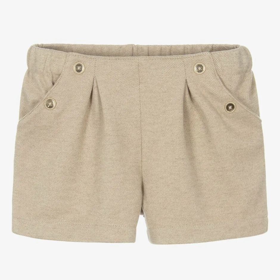 Mayoral Girls Beige Pleated Shorts Outlet