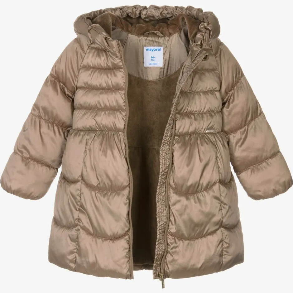 Mayoral Girls Beige Puffer Coat Online