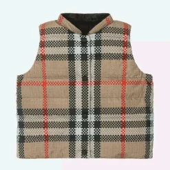 Burberry Girls Beige Reversible Check Gilet Clearance