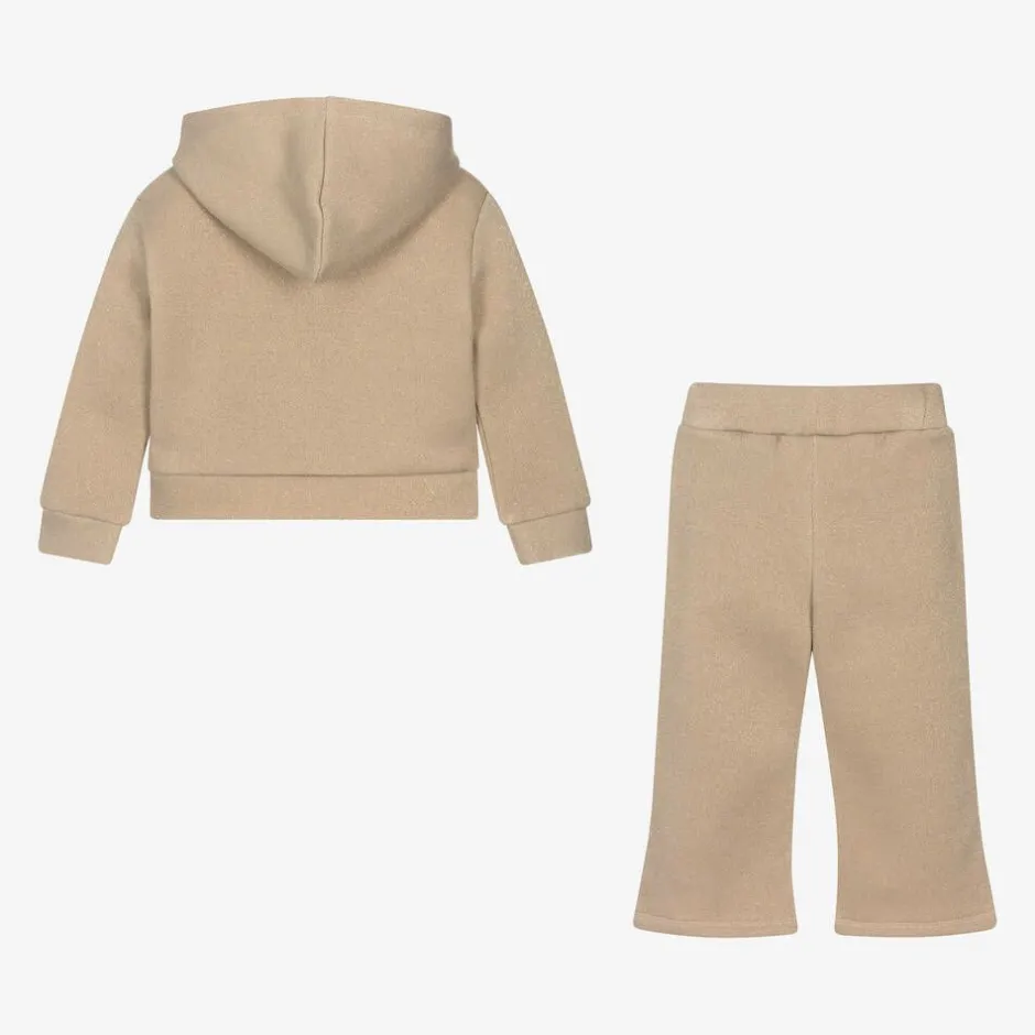 iDO Baby Girls Beige Sparkle Star Tracksuit Hot