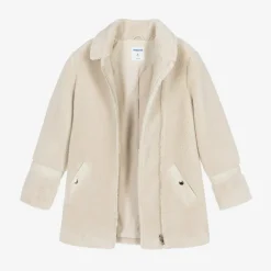 Mayoral Girls Beige Teddy Fleece Coat