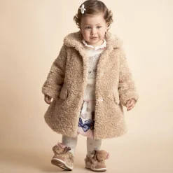 Monnalisa Girls Beige Teddy Fleece Coat Best