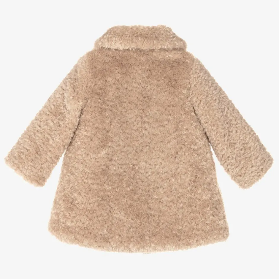 Monnalisa Girls Beige Teddy Fleece Coat Best
