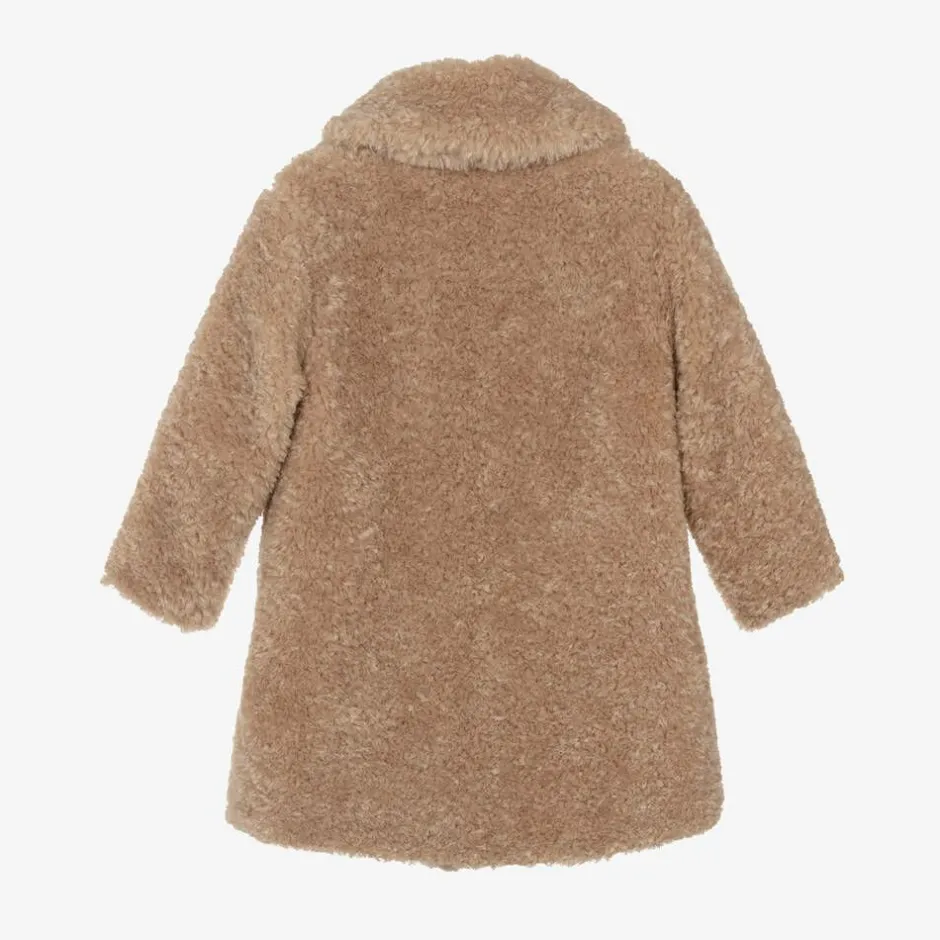 Monnalisa Girls Beige Teddy Fleece Coat Online