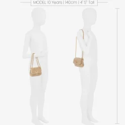 Milledeux Girls Beige Teddy Fleece Bag (12cm)