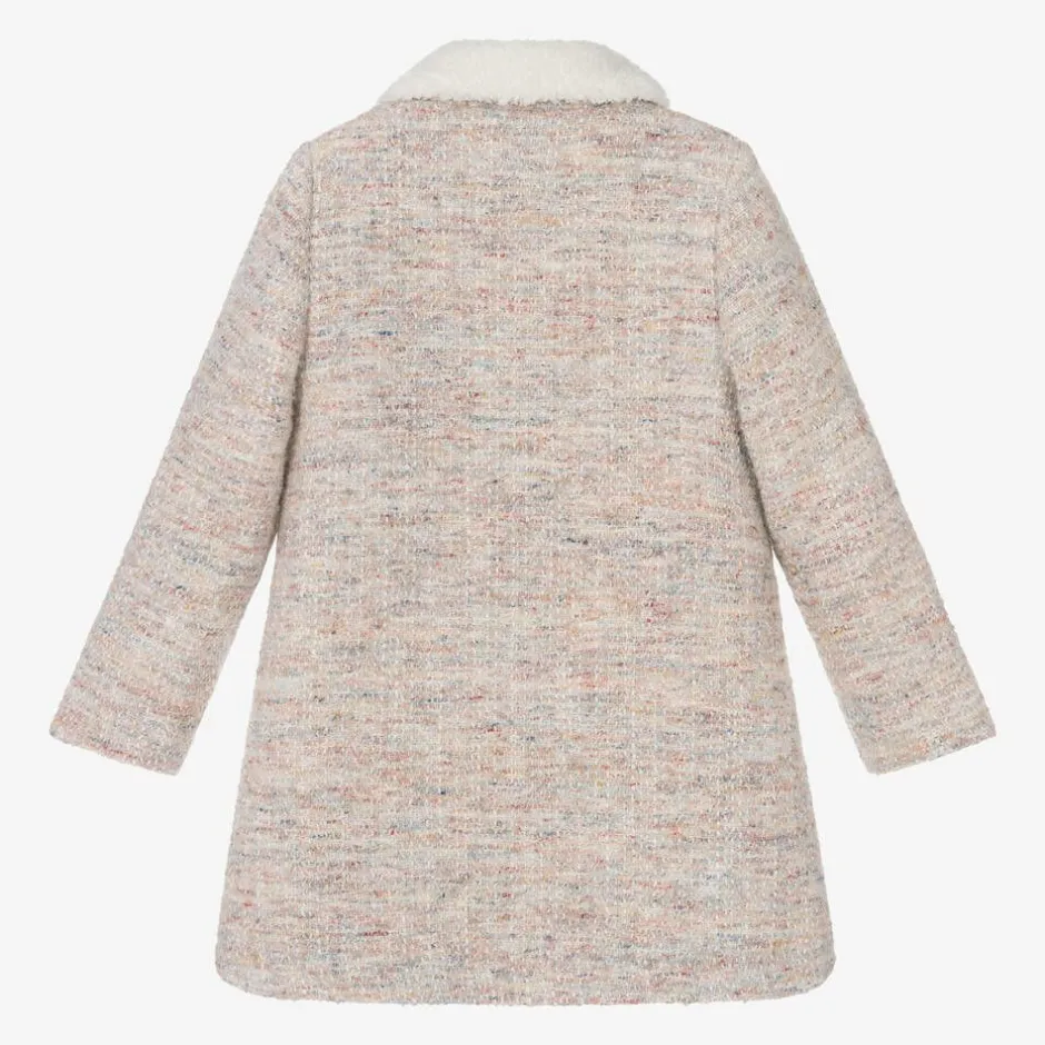 Tartine et Chocolat Girls Beige Tweed Coat Clearance