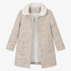 Tartine et Chocolat Girls Beige Tweed Coat Clearance