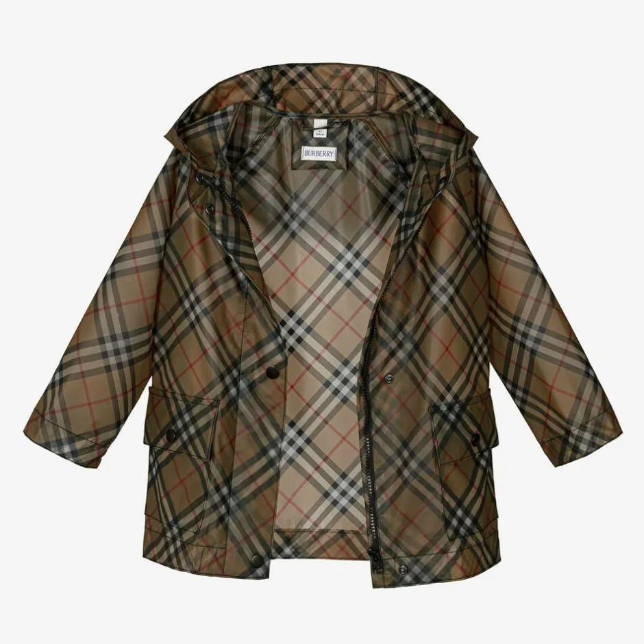 Burberry Girls Beige Vintage Check Raincoat Best
