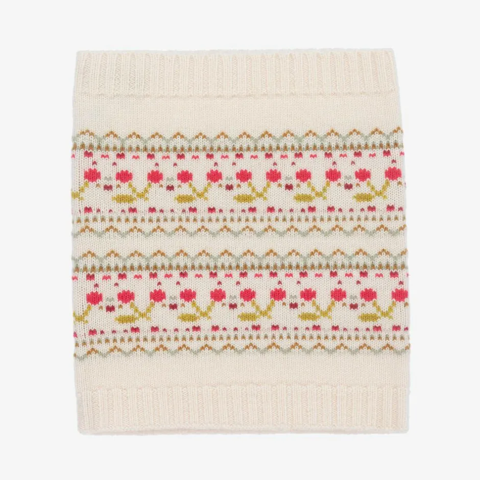 Bonpoint Girls Beige Wool & Cashmere Cherry Snood Hot