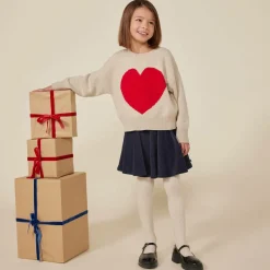 Petit Bateau Girls Beige Wool Knit Sweater Hot