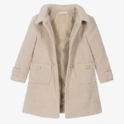 Patachou Girls Beige Woven Coat New