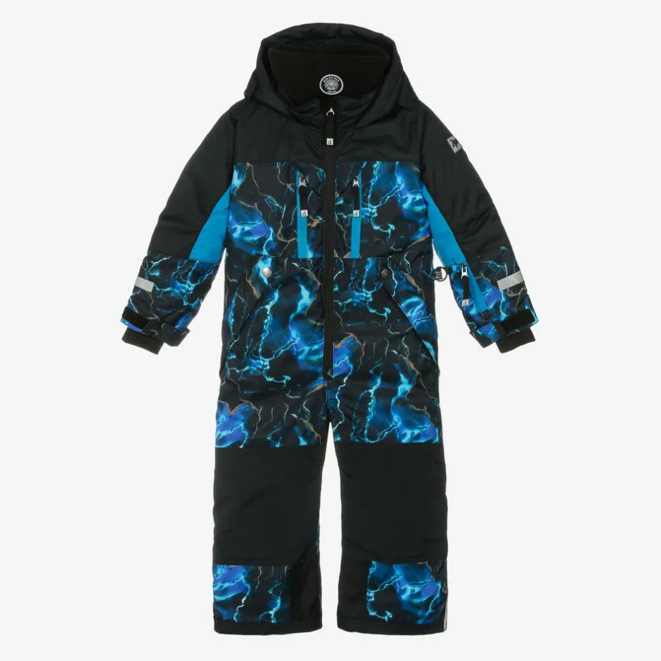 Deux par Deux Girls Black & Blue Storm Snowsuit Set Best