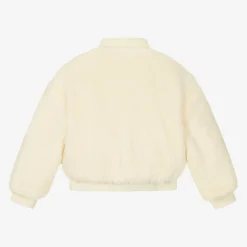 Calvin Klein Girls Black & Ivory Fleece Reversible Jacket Clearance