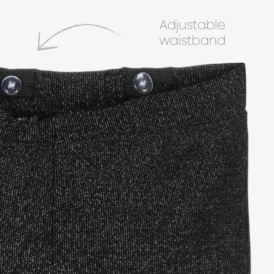 NAME IT Girls Black & Silver Shimmer Trousers Best