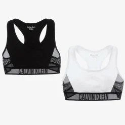 Calvin Klein Girls Black & White Bralettes (2 Pack) New