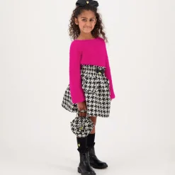 Angels Face Girls Black & Silver Houndstooth Bag (15cm) Black/Silver Online