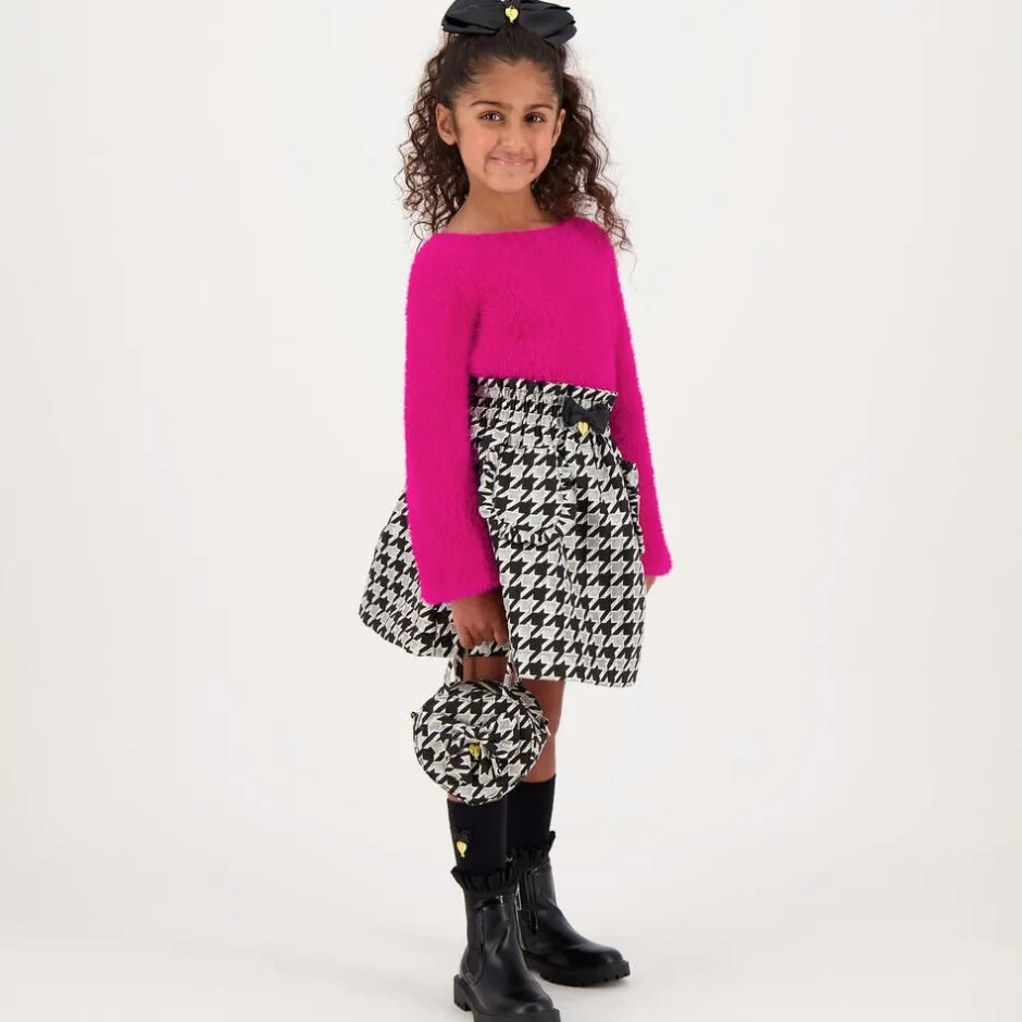 Angels Face Girls Black & Silver Houndstooth Bag (15cm) Black/Silver Online