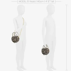 Angels Face Girls Black & Silver Houndstooth Bag (15cm) Black/Silver Online