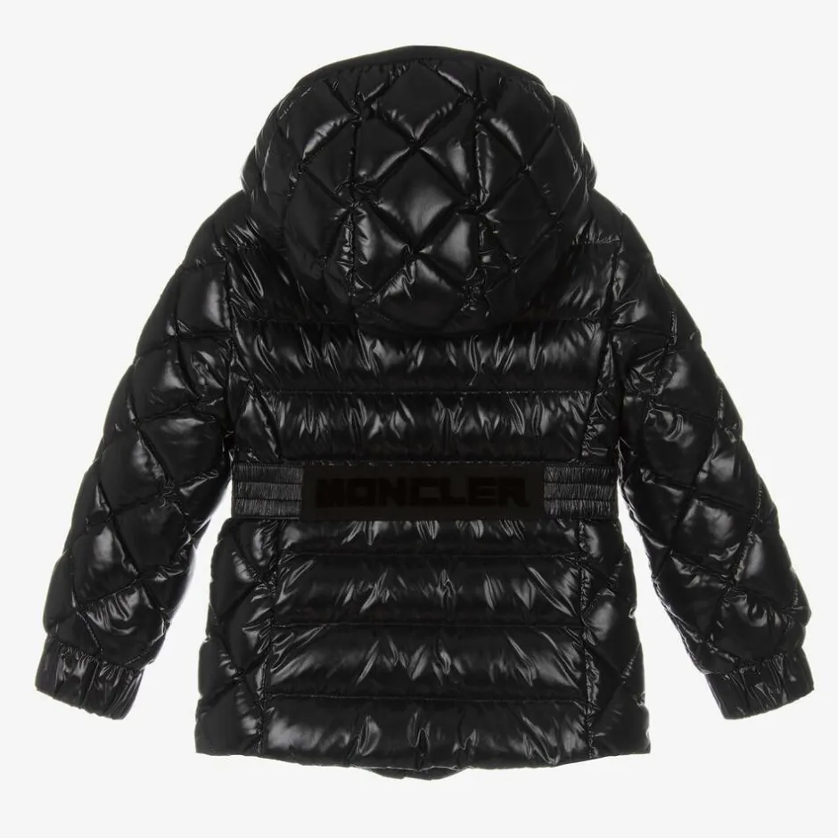 Moncler Enfant Girls Black Belted Down Jacket Sale