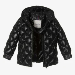 Moncler Enfant Girls Black Belted Down Jacket Sale