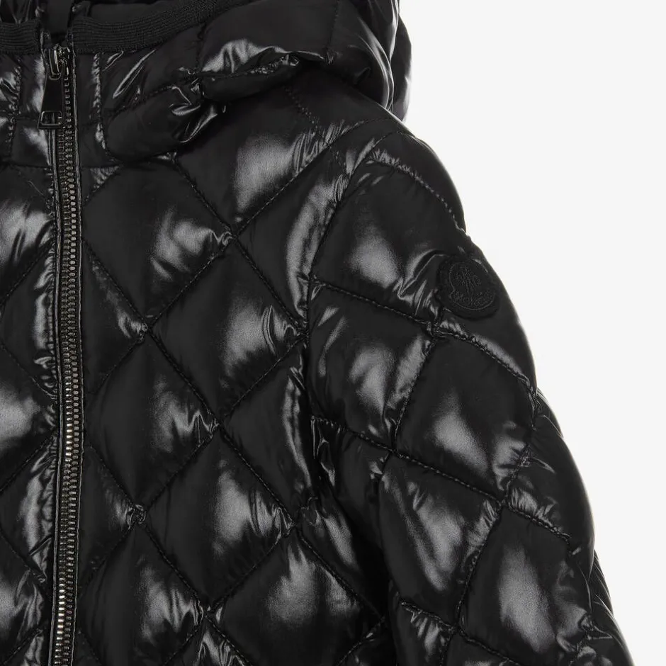 Moncler Enfant Girls Black Belted Down Jacket Sale