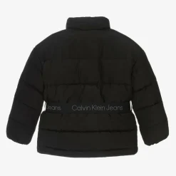 Calvin Klein Girls Black Belted Puffer Jacket Hot