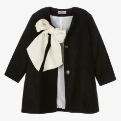 Phi Clothing Girls Black Bow Coat Online