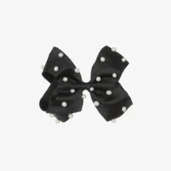 Bowtique London Girls Black Bow Hair Clip (11cm) New
